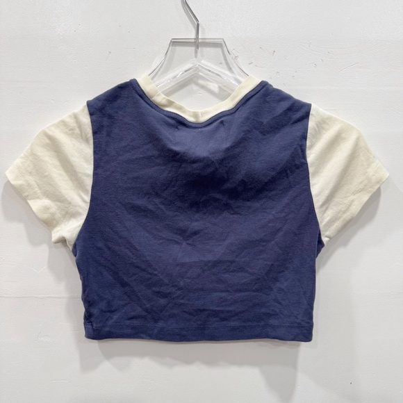 Land Rover Pacsun Baby Tee Blue Cream Crop Size CS Cotton - Picture 7 of 7
